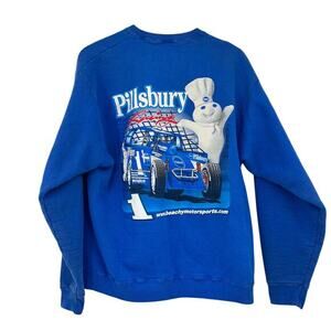 Pillsbury Doughboy Vintage Racing blue Crewneck Sweatshirt Unisex size large